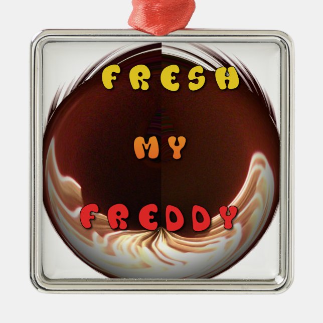 Fresh My Freddy Art Print Metal Tree Decoration (Front)