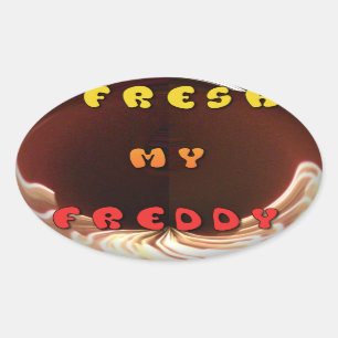 Fresh My Freddy Art Print Oval Sticker