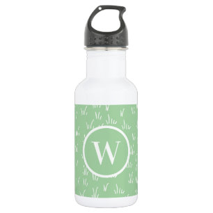 Fresh Nature   Green Grass Pattern & Monogram 532 Ml Water Bottle