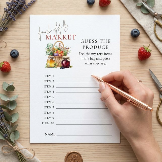 Fresh off Market Guess Produce Bridal Shower Game Invitation (Creator Uploaded)