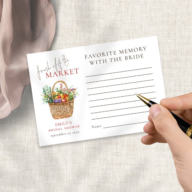 Fresh Off Market Memory with Bride Bridal Shower Enclosure Card (Creator Uploaded)