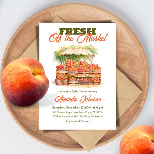 Fresh Off Market Peach Harvest Fall Bridal Shower Invitation