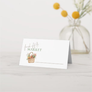 Fresh off Market Script Bridal Shower Place Card