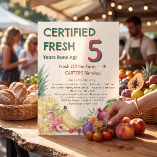 Fresh Off the Farm 5th Birthday Farmer's Market Invitation