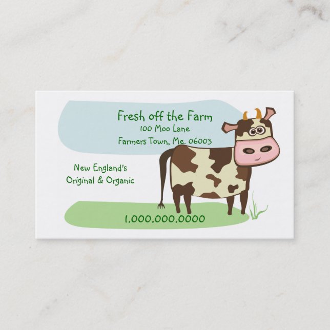 Fresh off the Farm Business Card (Front)