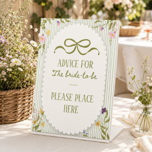 Fresh off the market advice for the bride pedestal sign