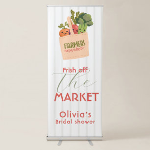 Fresh off the Market Banner, Bridal Shower Wedding Retractable Banner