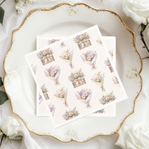 Fresh Off the Market Bouquet Bridal Shower Napkin