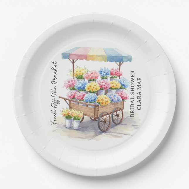 Fresh Off The Market Bridal Showe Paper Plate (Front)