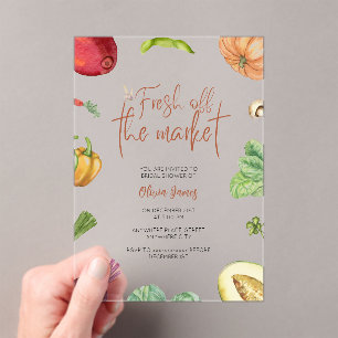 Fresh off the market bridal shower  acrylic invitations