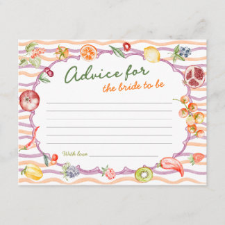 Fresh Off The Market Bridal Shower Advice Enclosure Card