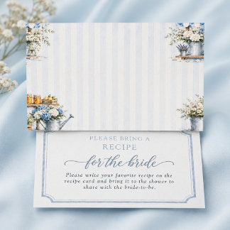 Fresh Off The Market Bridal Shower Blue And White Enclosure Card
