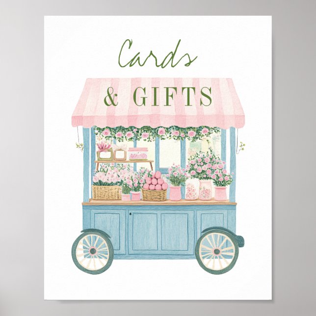 Fresh Off The Market Bridal Shower Cards Gift Sign (Front)