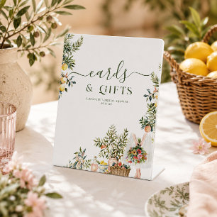 Fresh Off the Market Bridal Shower Cards & Gifts Pedestal Sign