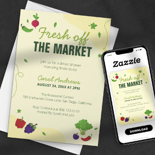 Fresh Off the Market Bridal Shower Celebration Invitation