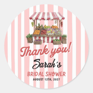 Fresh Off The Market Bridal Shower Classic Round Sticker