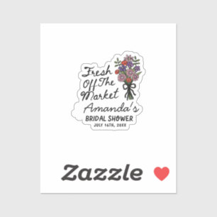 Fresh Off The Market Bridal Shower Custom-Cut Viny