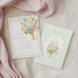 Fresh Off the Market Bridal Shower Farmers Flower Invitation