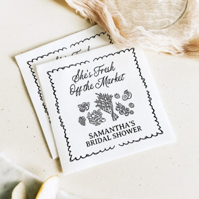 Fresh Off The Market Bridal Shower, Farmers Market Napkin (Creator Uploaded)