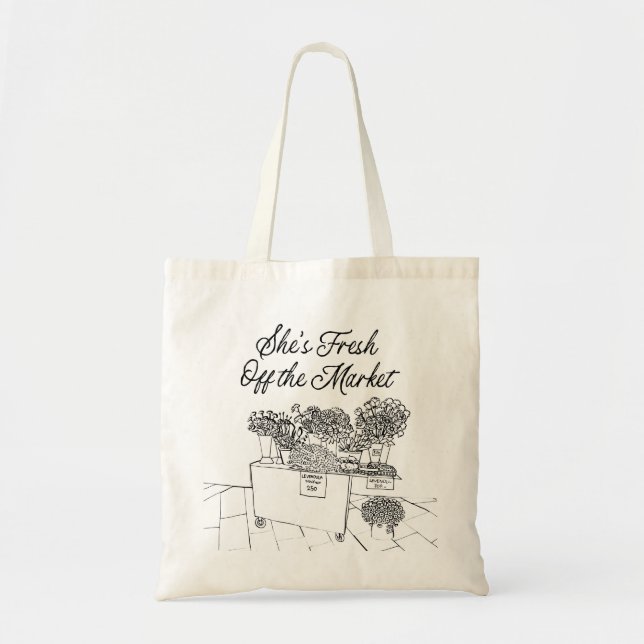 Fresh Off The Market Bridal Shower, Farmers Market Tote Bag (Front)