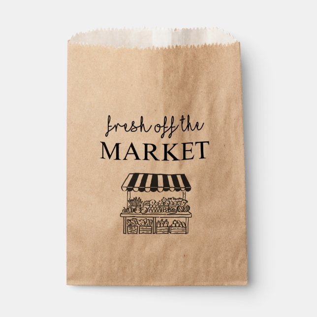 Fresh Off the Market Bridal Shower Favor Bags  (Front)