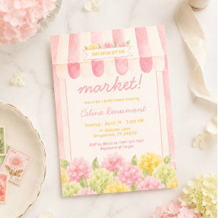 Fresh Off the Market Bridal Shower Floral  Invitation
