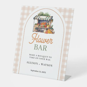 Fresh off the market bridal shower flower bar Sign