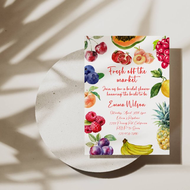 Fresh Off The Market Bridal Shower | Fruit-Theme Invitation (Creator Uploaded)
