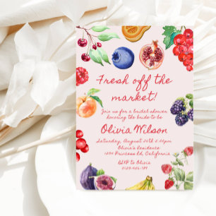 Fresh Off The Market Bridal Shower Fruit-Themed Invitation