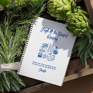 Fresh Off The Market Bridal Shower Guest Recipe  Notebook