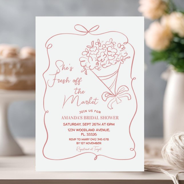 Fresh Off the Market Bridal Shower Invitation (Creator Uploaded)