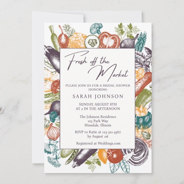 Fresh off the Market Bridal Shower Invitation (Front)