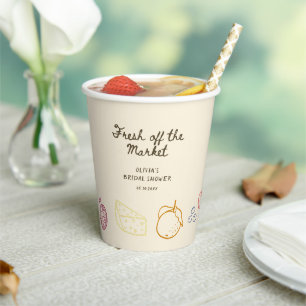 Fresh Off The Market Bridal Shower Paper Cups