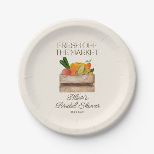 Fresh Off The Market Bridal Shower Paper Plate