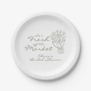 Fresh off the Market Bridal Shower Paper Plate