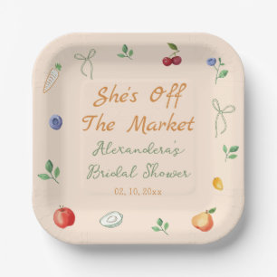 Fresh Off the Market Bridal Shower Paper Plate