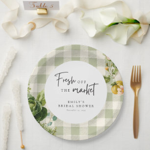 Fresh Off The Market Bridal Shower Paper Plate
