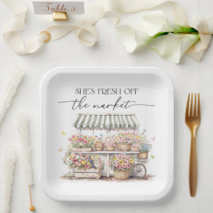 Fresh Off The Market Bridal Shower Paper Plate