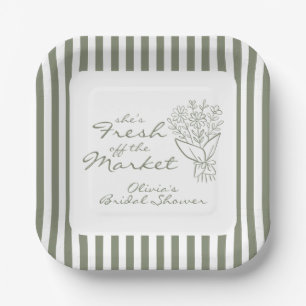 Fresh off the Market Bridal Shower Paper Plate