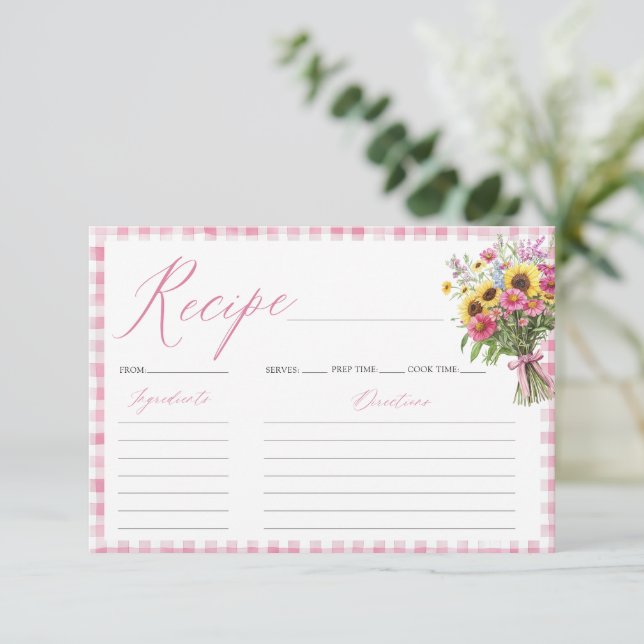 Fresh Off The Market Bridal Shower Recipe Card (Standing Front)