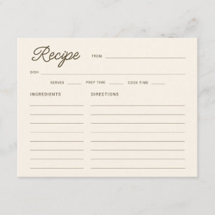 Fresh Off The Market Bridal Shower Recipe Card