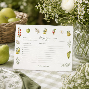 Fresh Off The Market Bridal Shower Recipe Card
