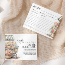 Fresh Off The Market Bridal Shower  Recipe Card