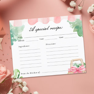 Fresh Off The Market Bridal Shower Recipe Card