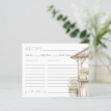 Fresh Off The Market Bridal Shower Recipe Card