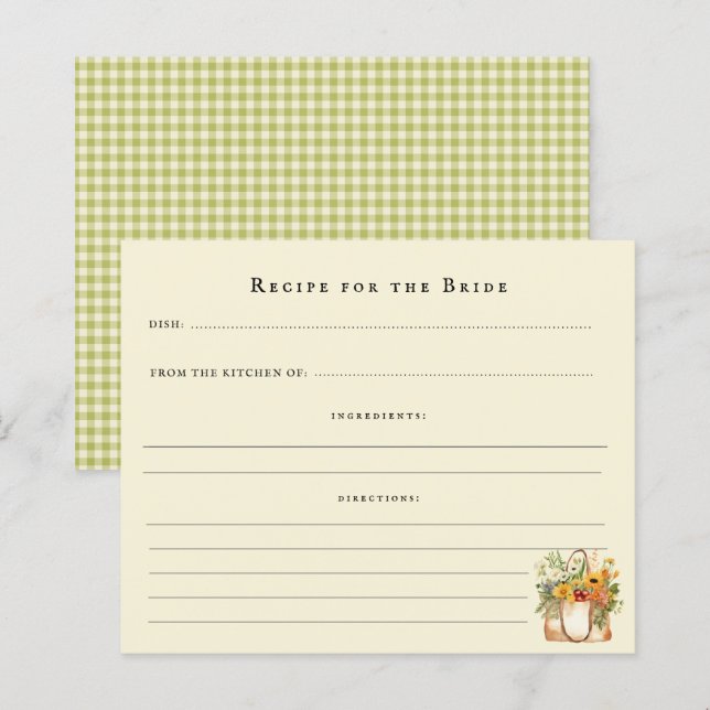 Fresh off the Market Bridal Shower Recipe Card  (Front/Back)