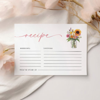 Fresh Off the Market Bridal Shower Recipe Enclosure Card