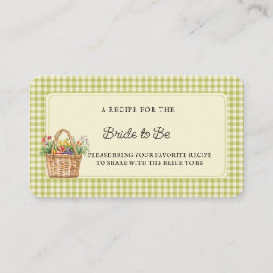 Fresh Off the Market Bridal Shower Recipe  Enclosure Card