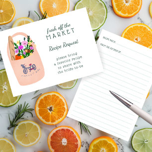 FRESH OFF THE MARKET Bridal Shower Recipe Request Enclosure Card