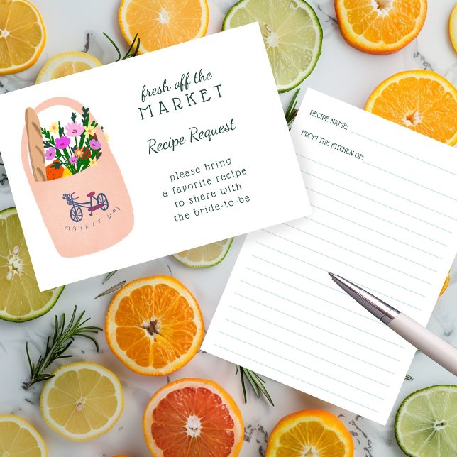 FRESH OFF THE MARKET Bridal Shower Recipe Request Enclosure Card (FRESH OFF THE MARKET Bridal Shower Recipe Request Enclosure Card
)